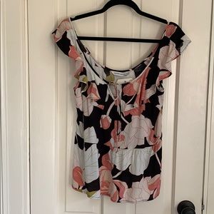 Floral Flounce Peplum Top